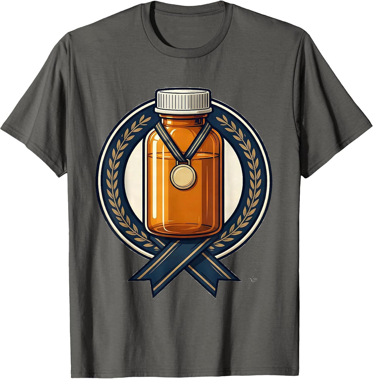 Pharmacy Tech Prescription Vial Humor Sports T-Shirt - Asphalt Grey