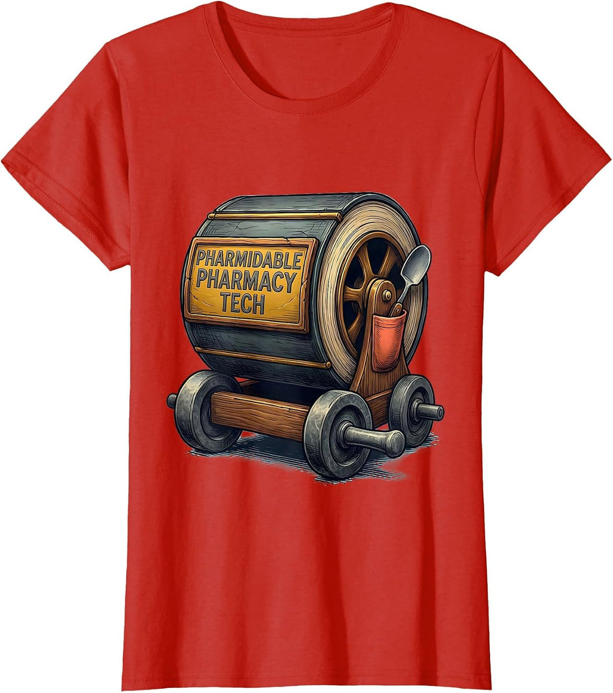 Pharmidable Pharmacy Tech Funny Pharmacy Tech Pun T-Shirt - Red