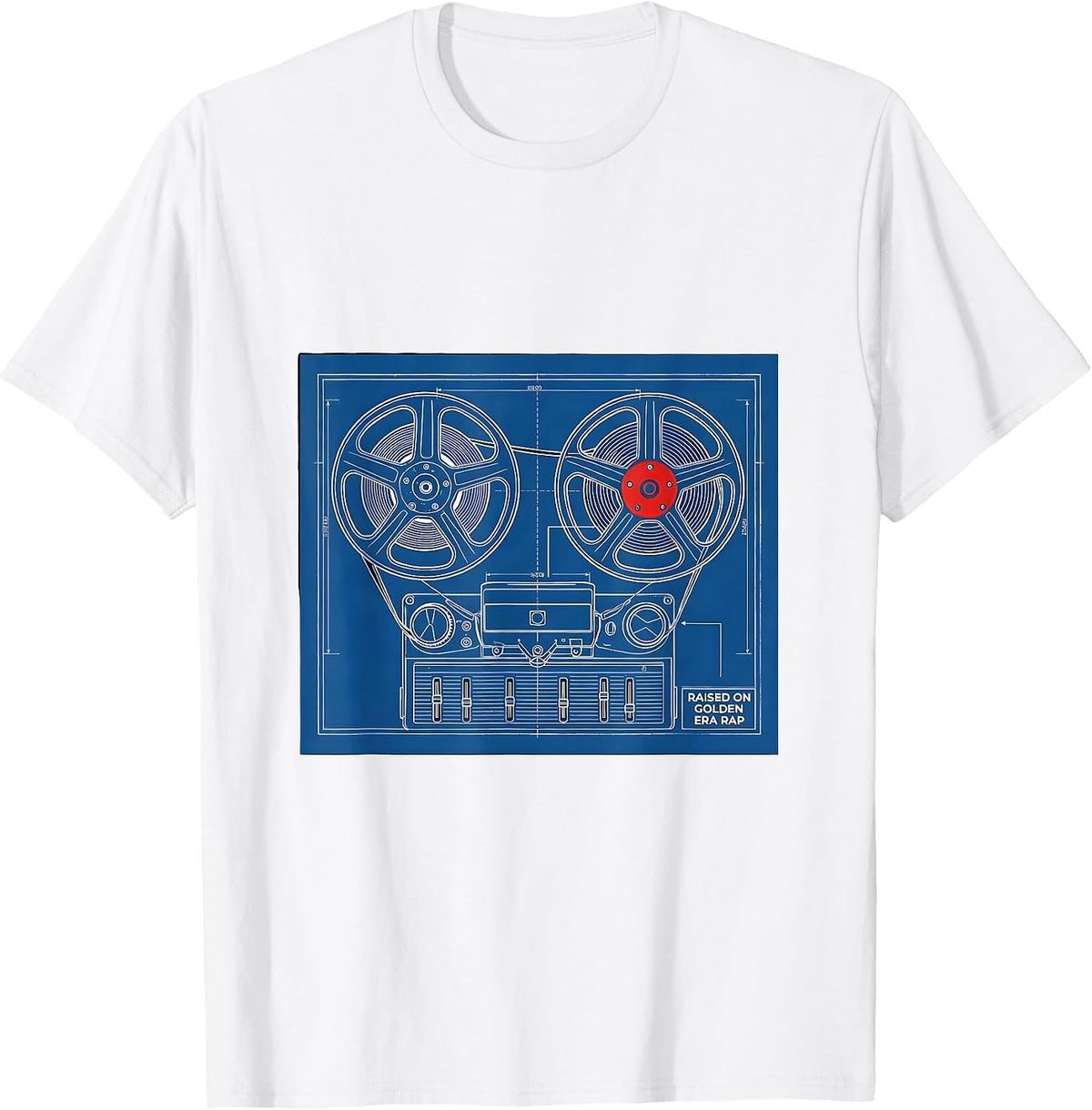 Men's Raised On Golden Era Rap Vintage Hip Hop Cassette Nostalgia T-Shirt - White