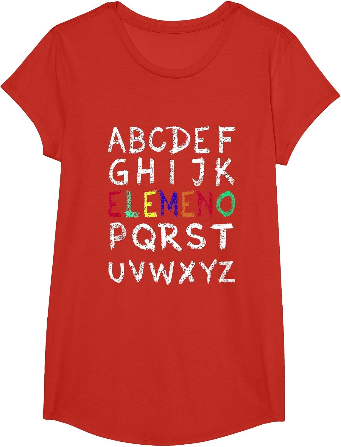 Elemeno Alphabet-Funny Preschool Kindergarten-School Teacher T-Shirt - Girls Red
