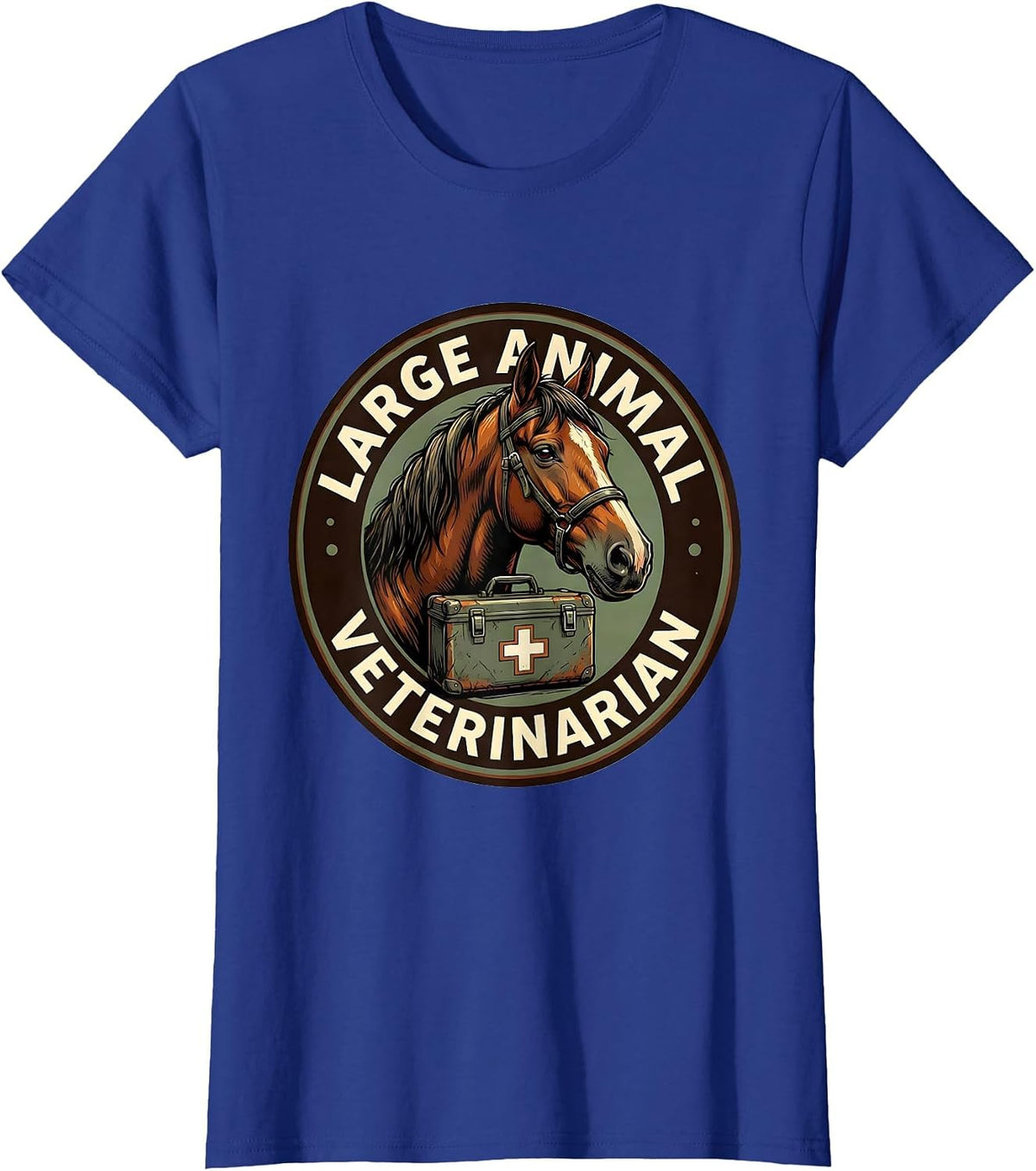 Women's Large Animal Veterinarian Funny Vet Tech Gift Occupational T-Shirt - Royal Blue