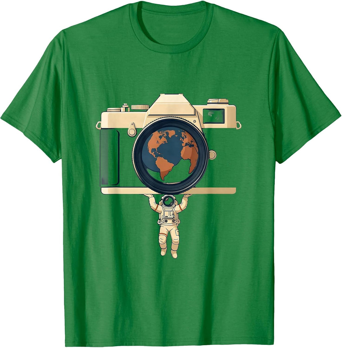 Men's Astronaut Photographer Floating in Orbit T-Shirt - Kelly Green
