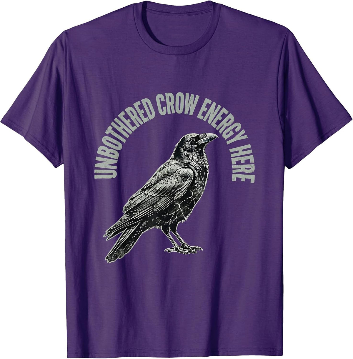 Men's Unbothered Crow Energy Attitude Design T-Shirt - Purple