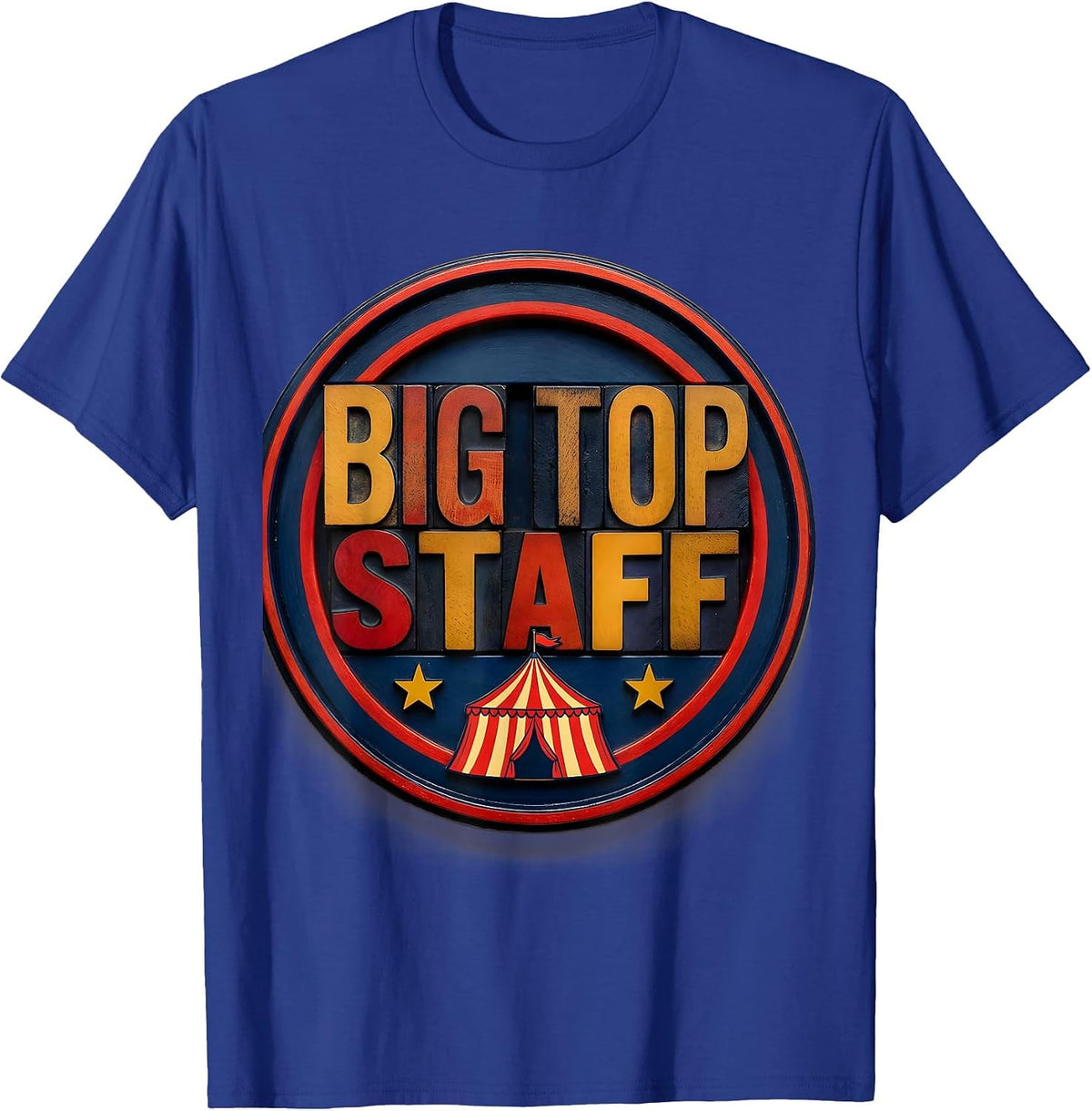 Men's Big Top Staff Funny Circus Carnival Costume Party Staff Role T-Shirt - Royal Blue