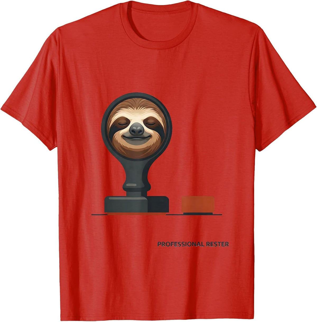 Men's Professional Rester Funny Sloth Humor Novelty Gift T-Shirt - Red