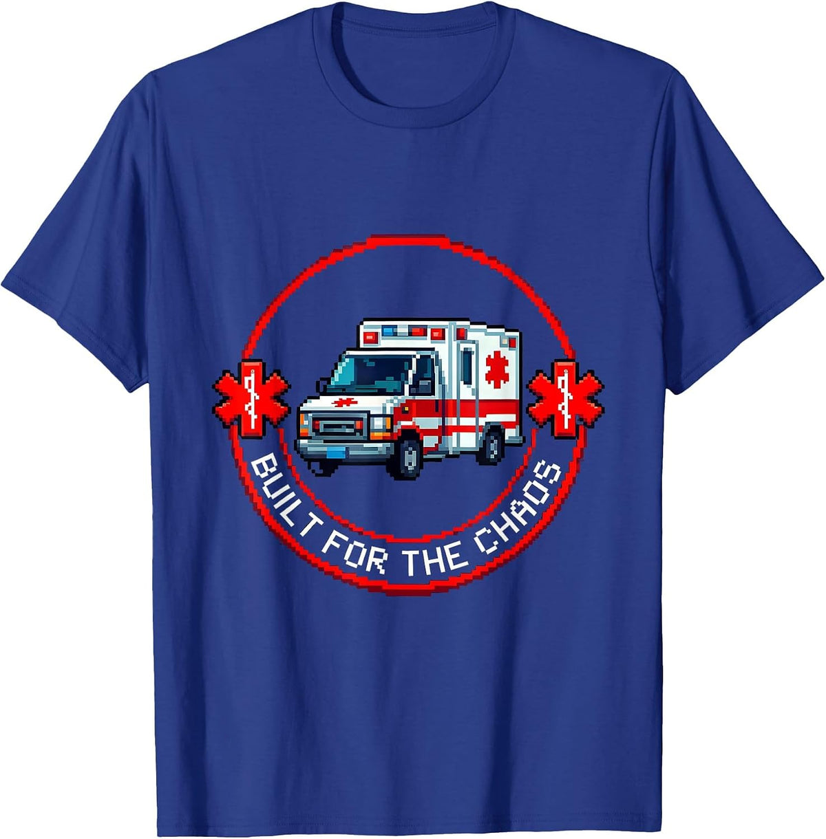 Men's Built for the Chaos EMT Graphic Design T-Shirt - Royal Blue