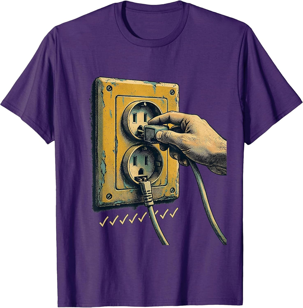 Tech Support Outlet Funny IT Humor Gift T-Shirt - Purple