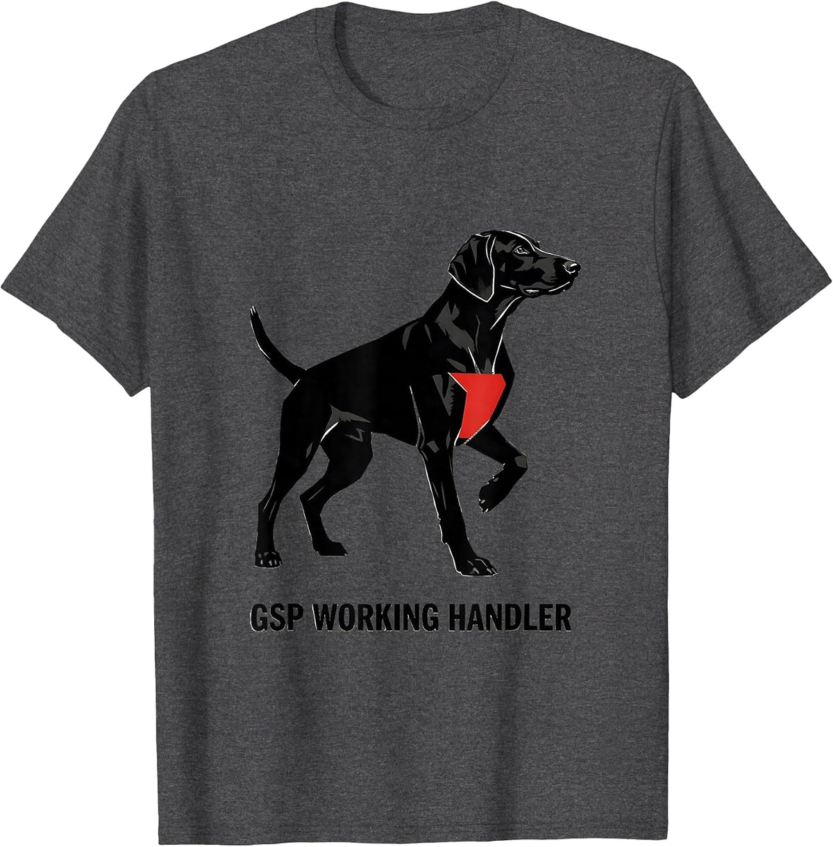 Men's GSP Working Handler Funny German Shorthaired Pointer Dog T-Shirt - Dark Heather Grey