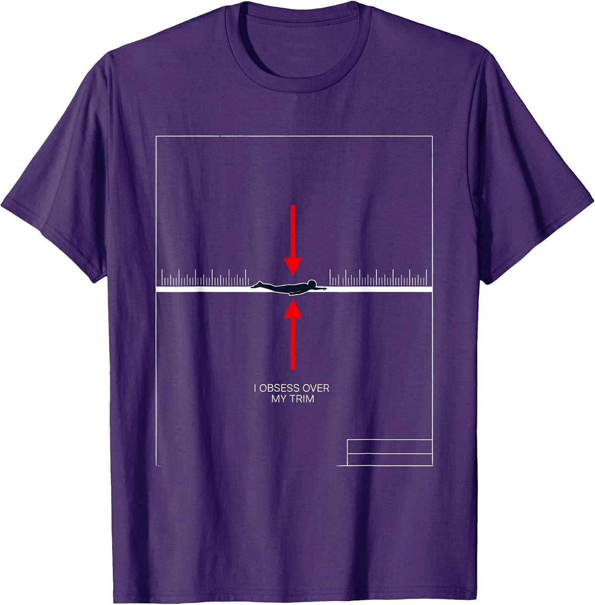 Men's I Obsess Over My Trim Funny Scuba Diving Diver Humor T-Shirt - Purple