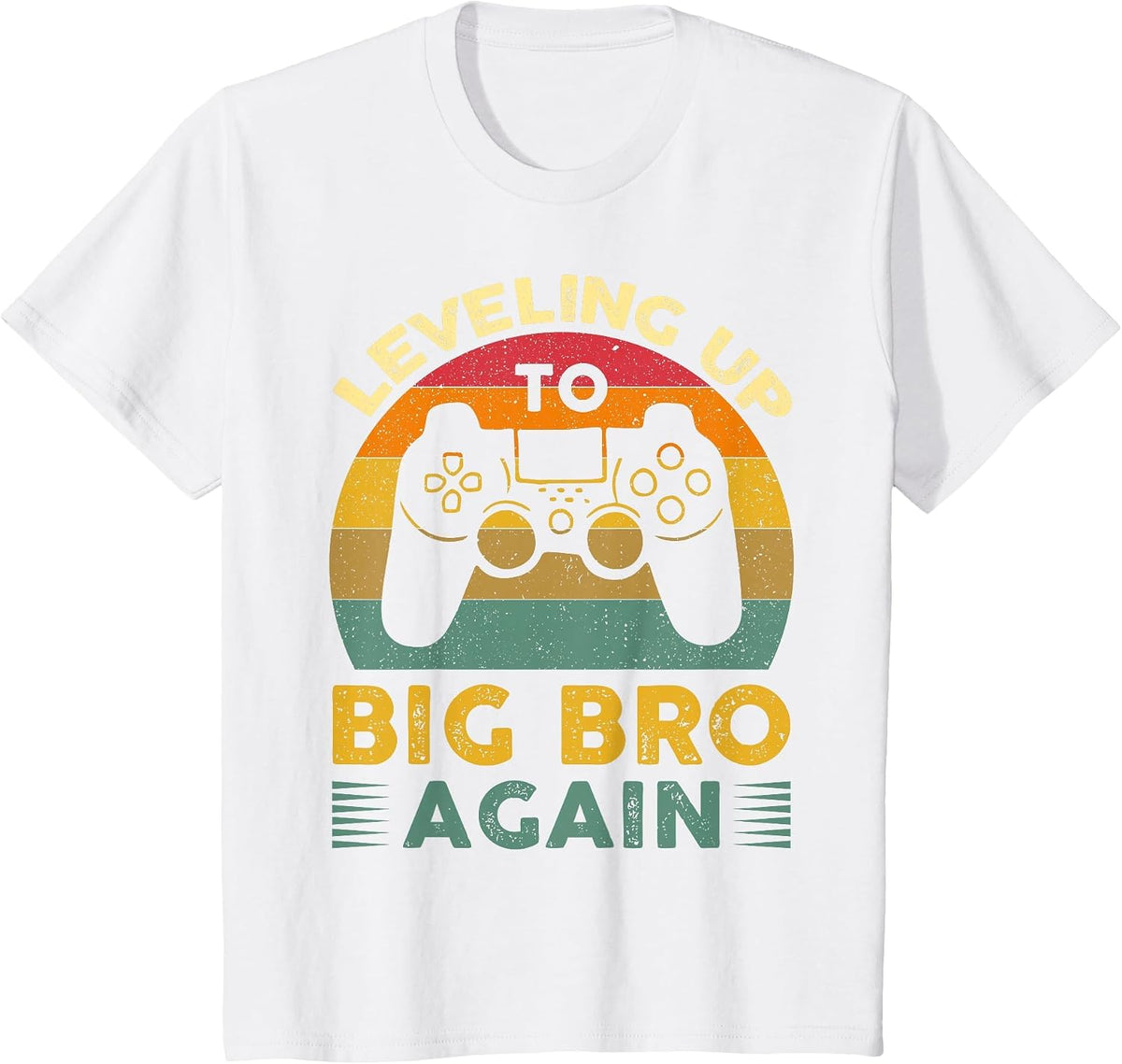 Funny Leveling Up to Big Bro Again Vintage Big Brother Again T-Shirt - White
