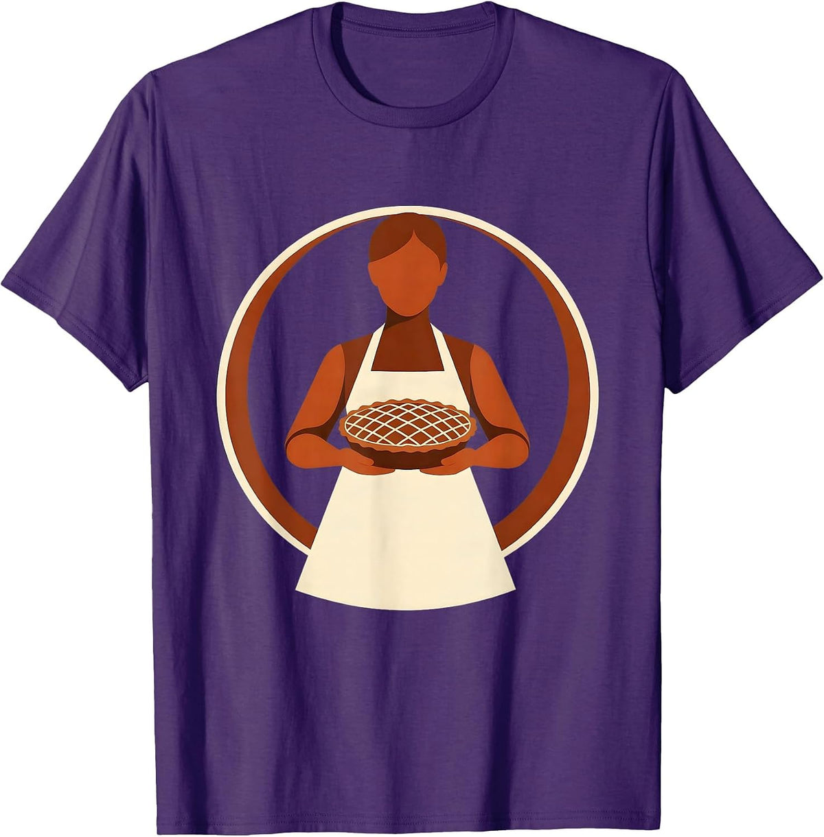 Men's Mrs. Baker Pie Illustration Graphic Tee T-Shirt - Purple