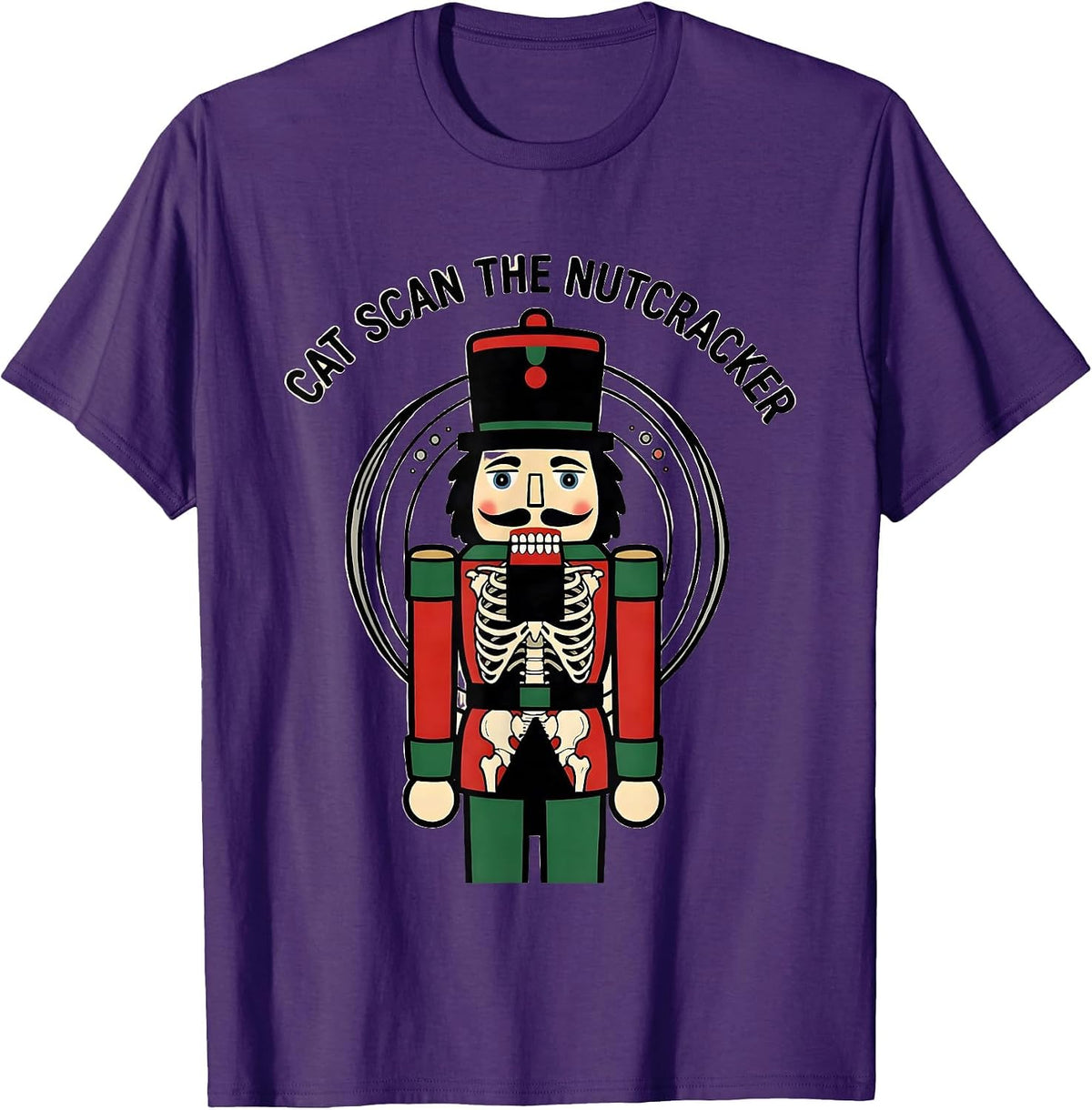 Men's CAT Scan The Nutcracker Funny Radiology Tech Christmas Humor T-Shirt - Purple
