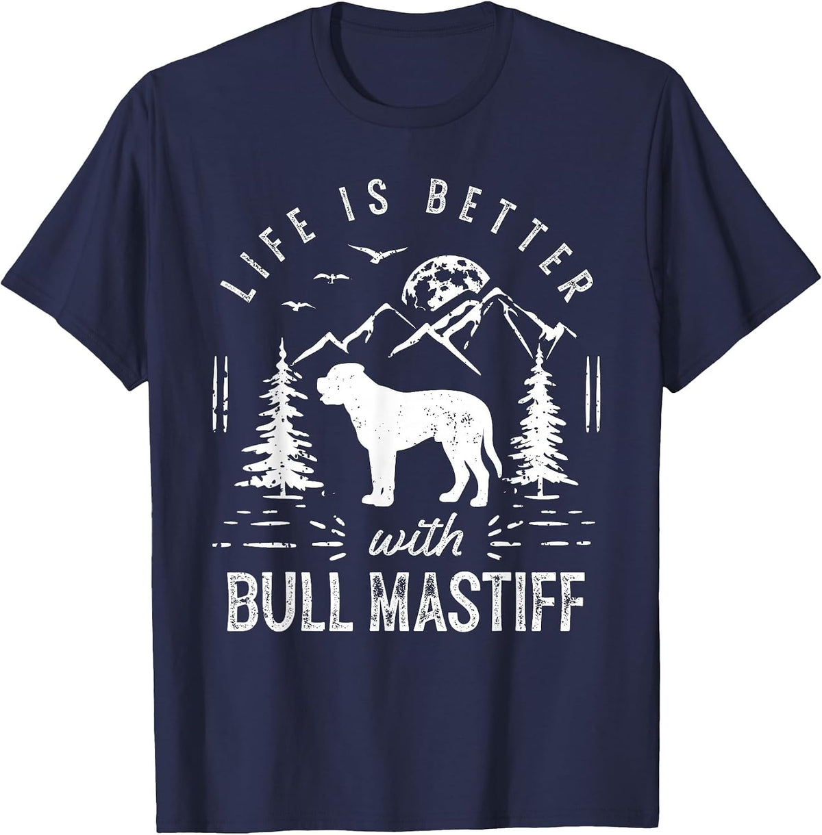 Bull Mastiff Life Better Mom Dad Dog T-Shirt - Navy Blue