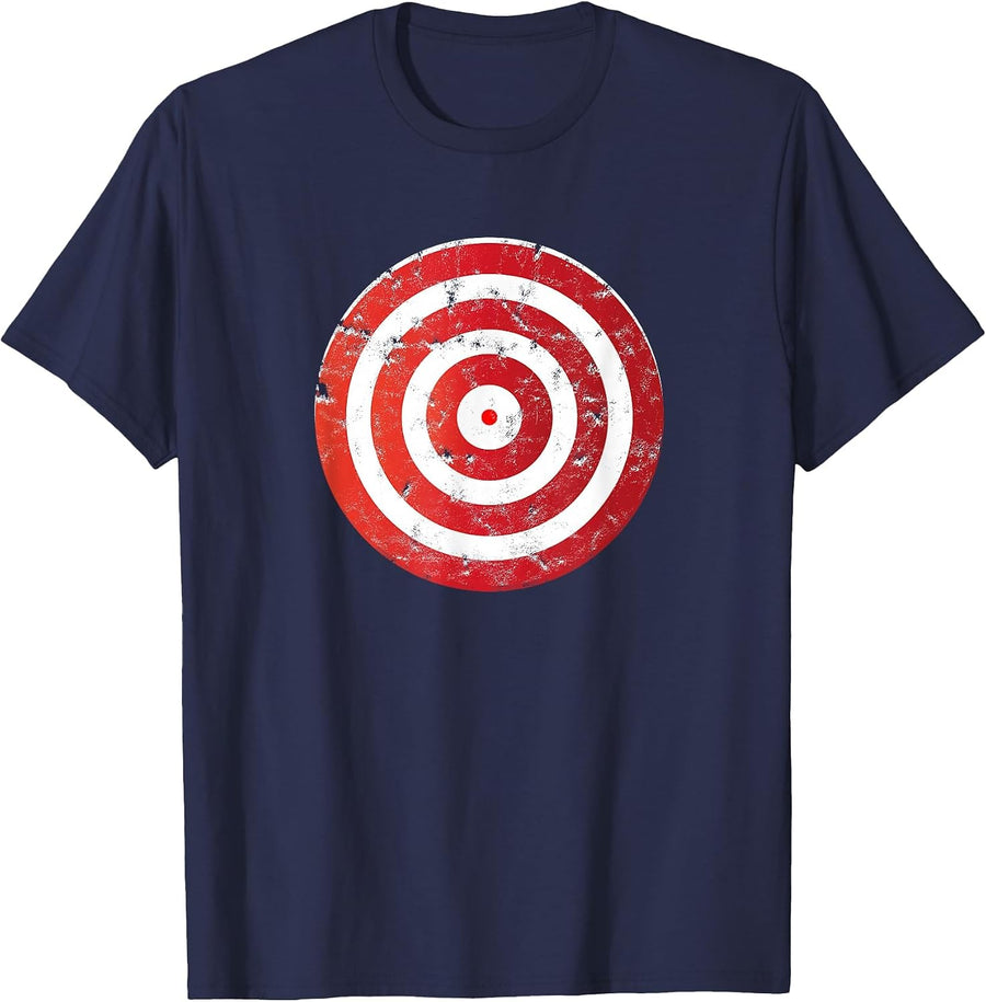 Vintage Bullseye Target Bulls Eye - Target Shooting Sports T-Shirt - Navy Blue