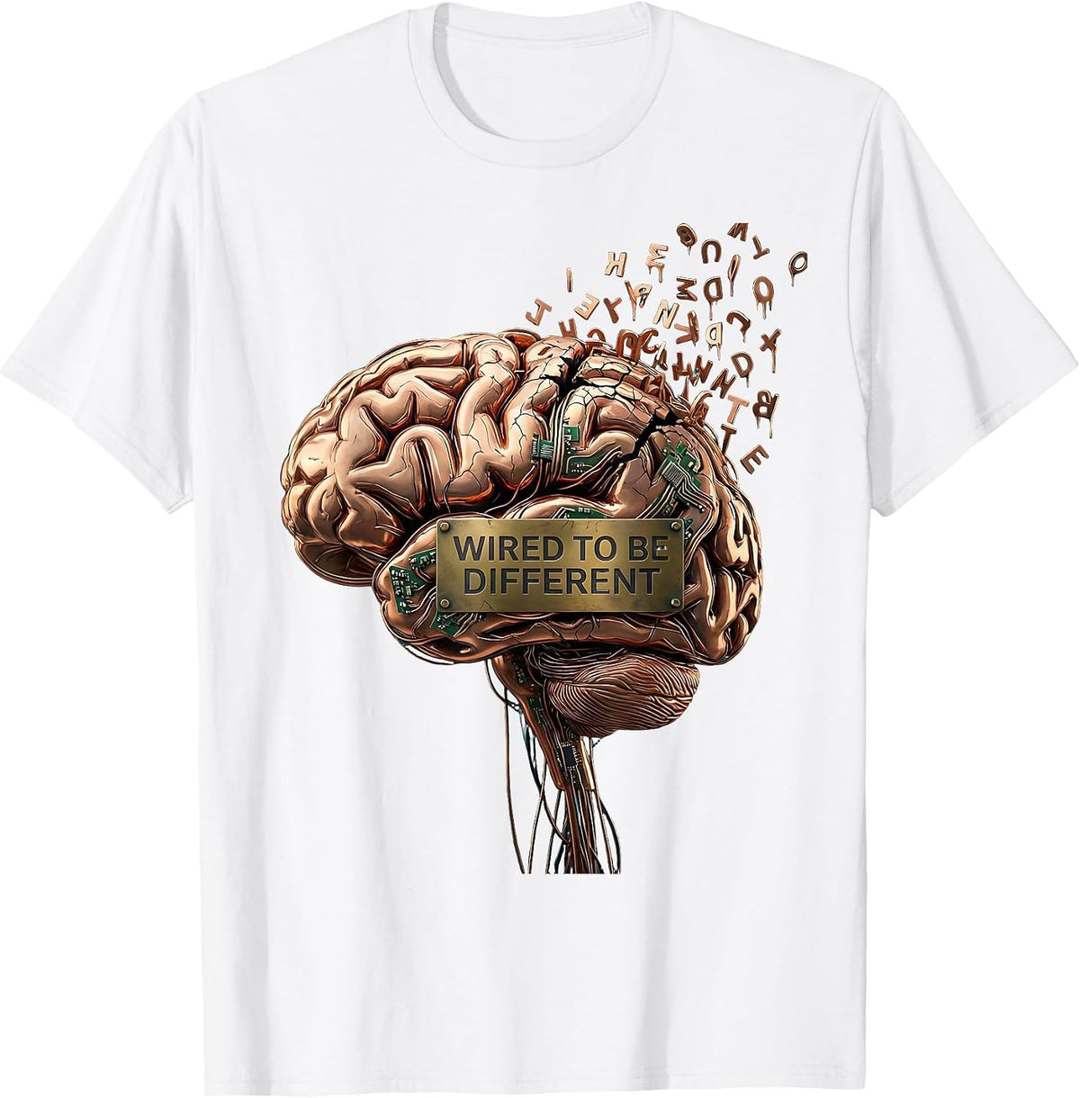 Men's Wired to Be Different Dyslexia Awareness Design T-Shirt - White