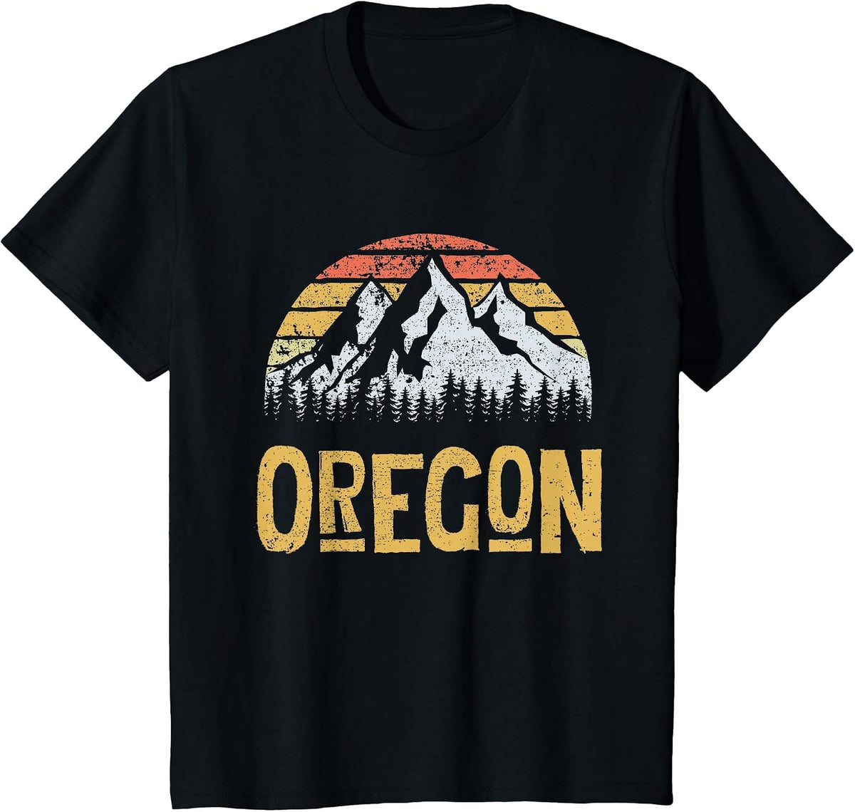 Vintage Retro OR Oregon U.S. Mountain State T-Shirt T-Shirt - Black