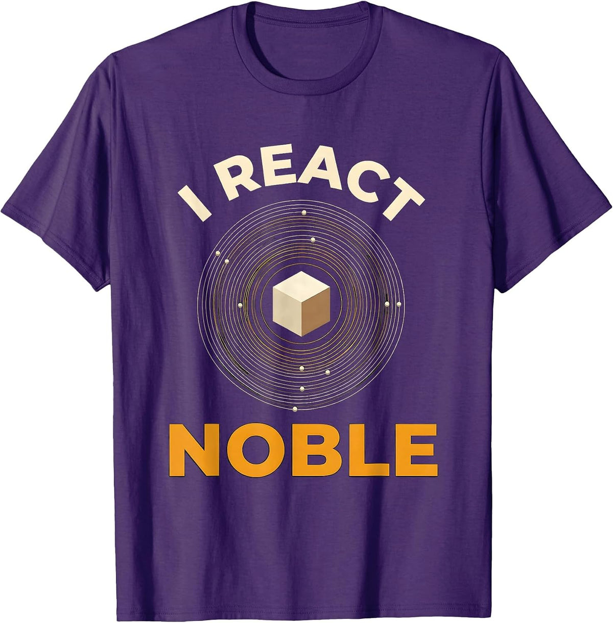 Men's I React Noble Funny Chemistry Physics Student Science Nerd T-Shirt - Purple