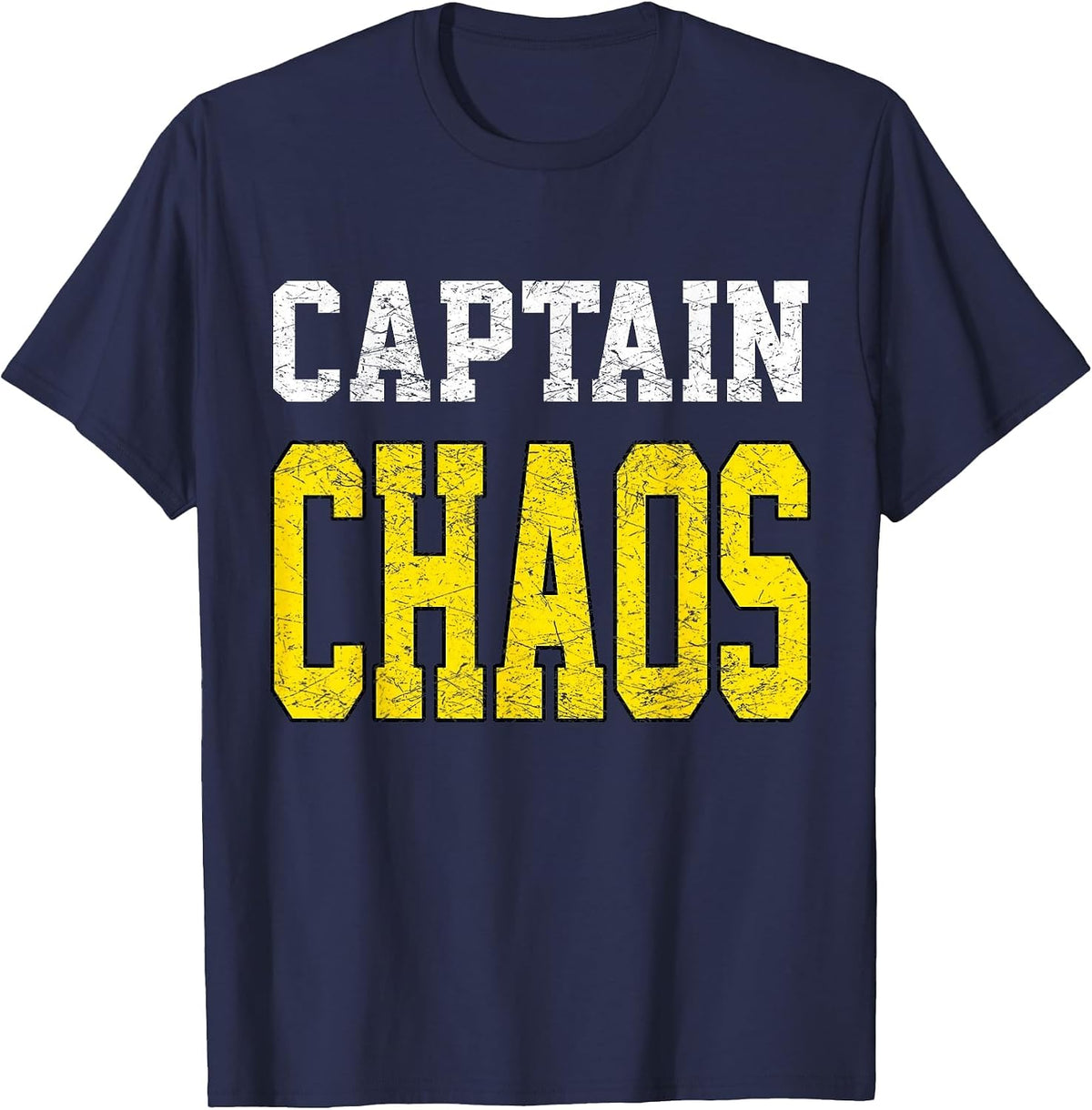 Captain Chaos Shirt for Parent Teacher Or Crazy Child T-Shirt - Navy Blue