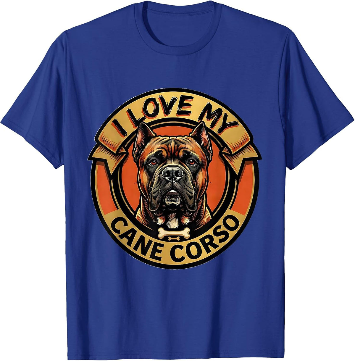 Men's I Love My Cane Corso Sign Painter Showcard Dog Owner Pride T-Shirt - Royal Blue