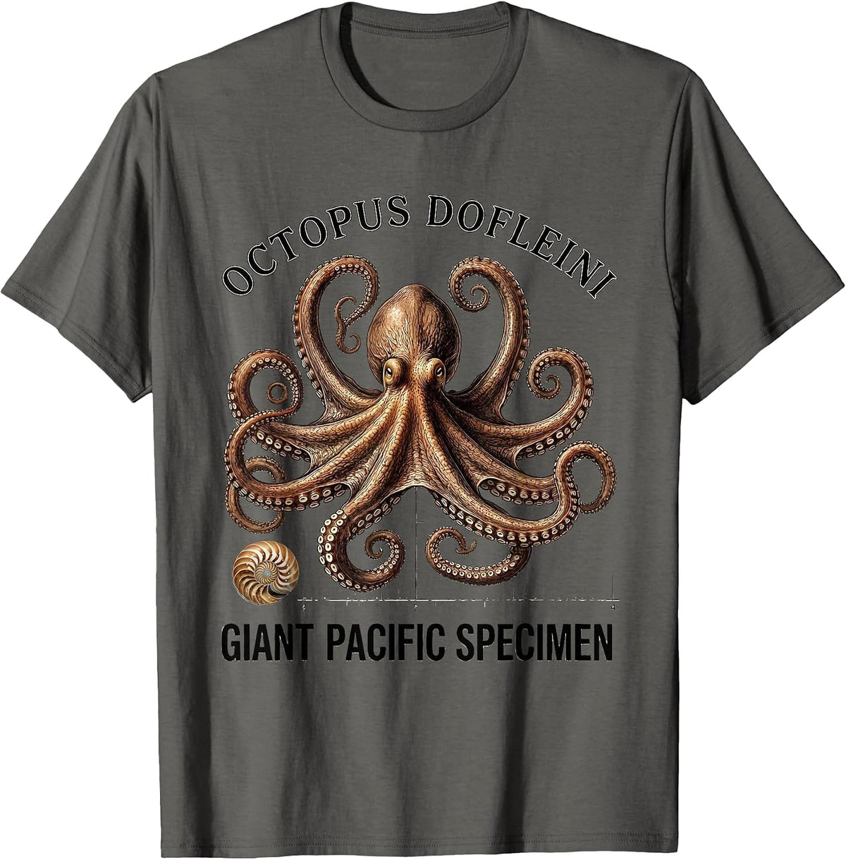 Men's Octopus Dofleini: Giant Pacific Specimen Vintage T-Shirt - Asphalt Grey