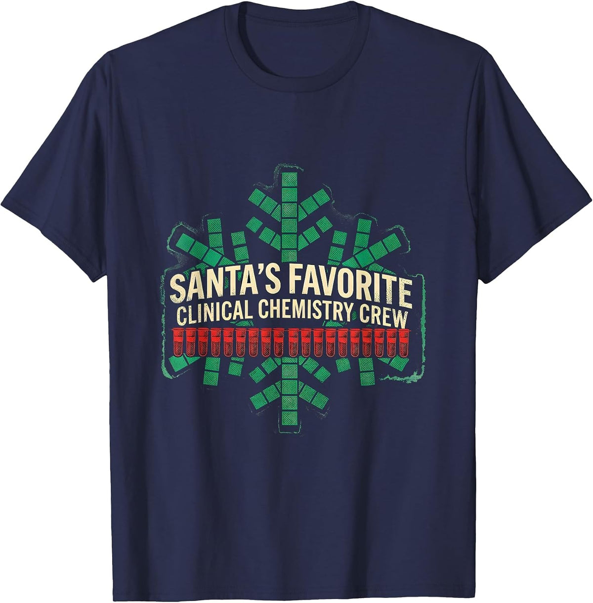 Men's Santa's Favorite Clinical Chemistry Crew Lab Tech T-Shirt - Navy Blue