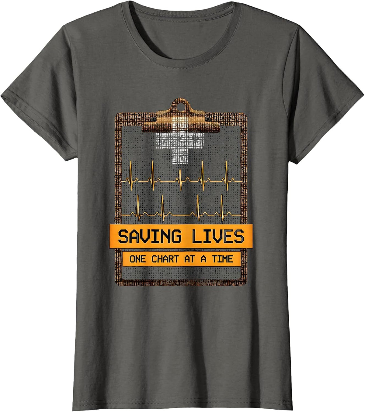 Women's Saving Lives One Chart At A Time Medical Assistant T-Shirt - Asphalt Grey