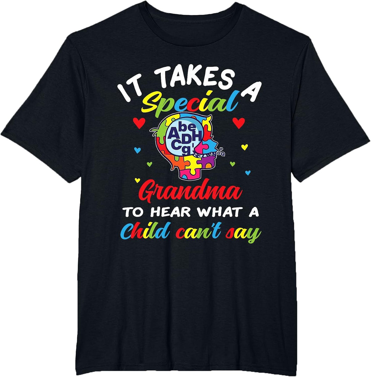 Autism Grandma Gram T-Shirt - Black