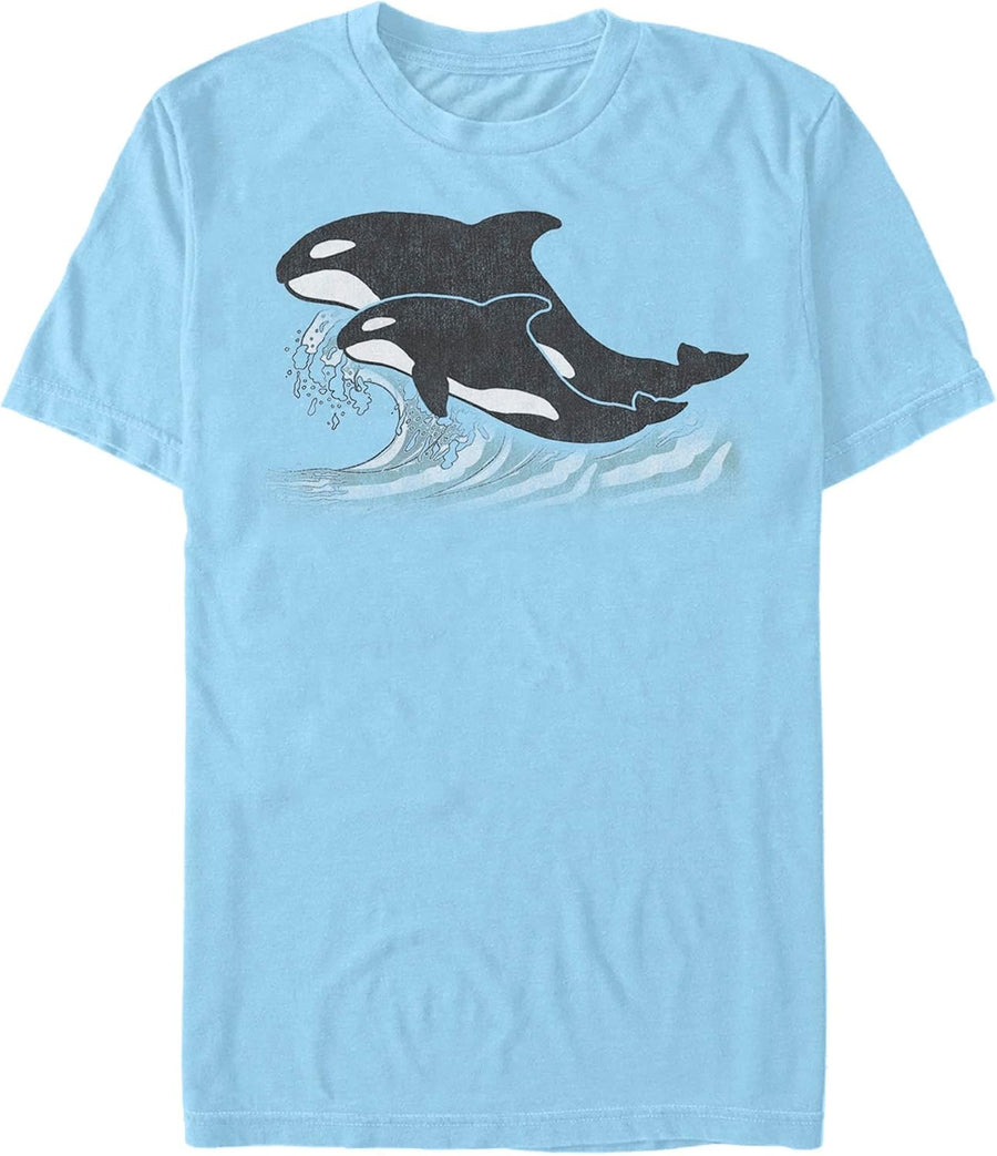 Men's Lost Gods Orcas Wave T-Shirt - Light Blue