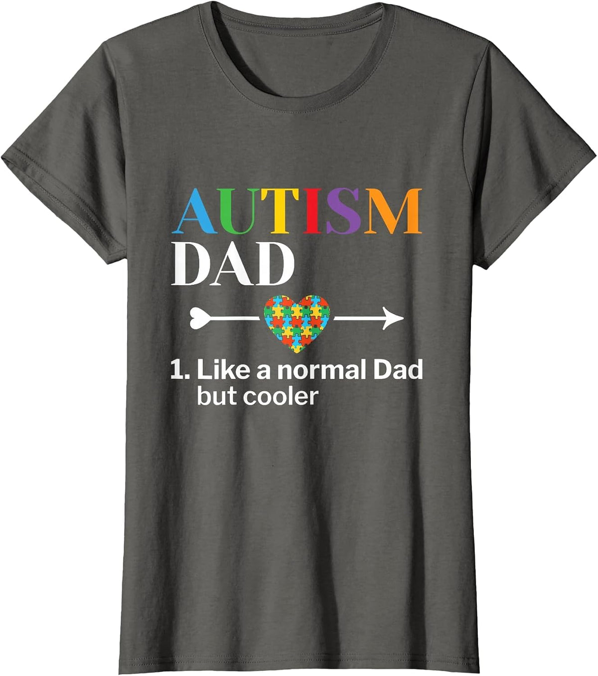 Autism Dad Definition World Autism Awareness Day T-Shirt - Asphalt Grey