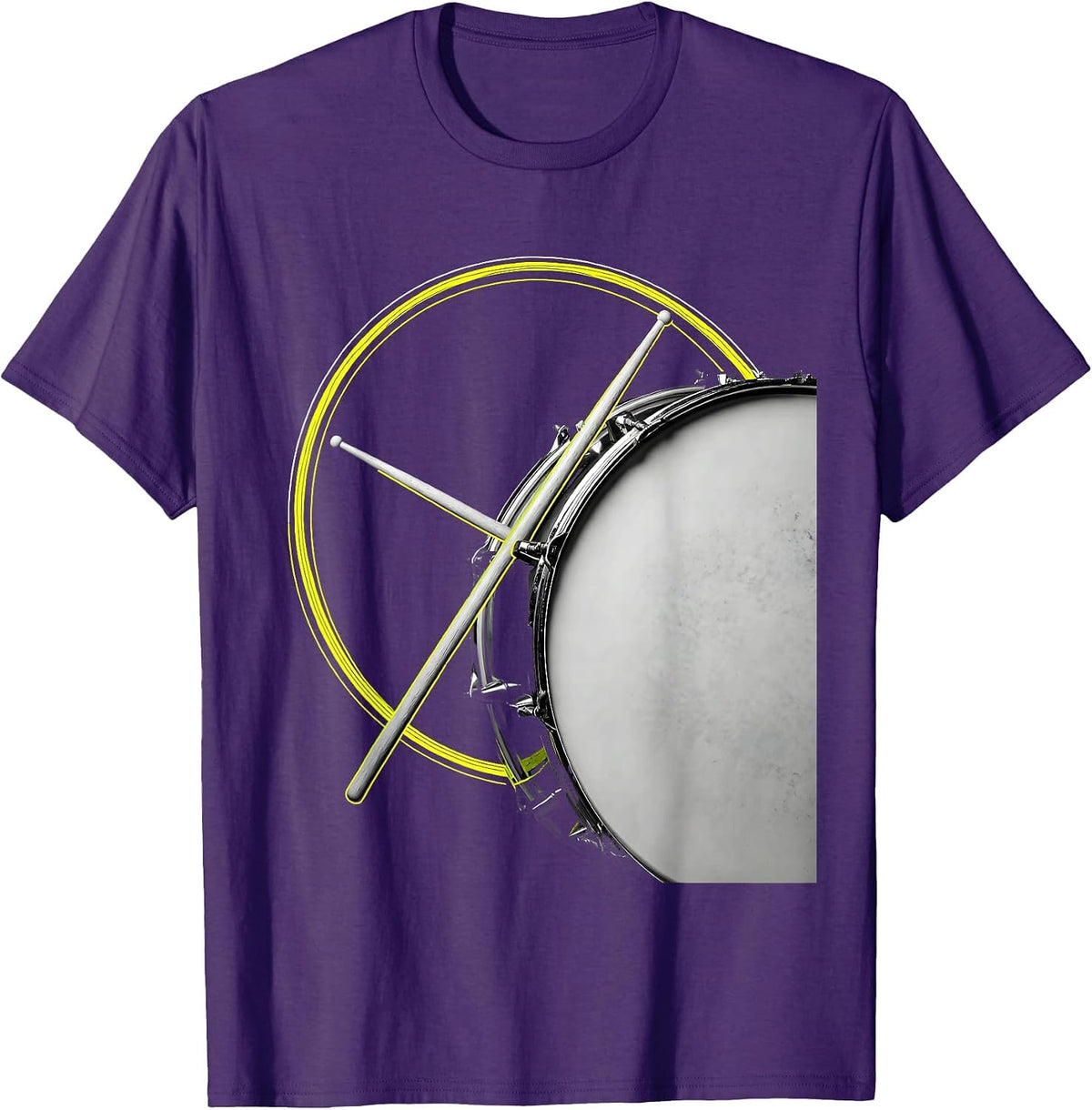 Frame Meets Drum Funny Drummer Humor Vintage T-Shirt - Purple