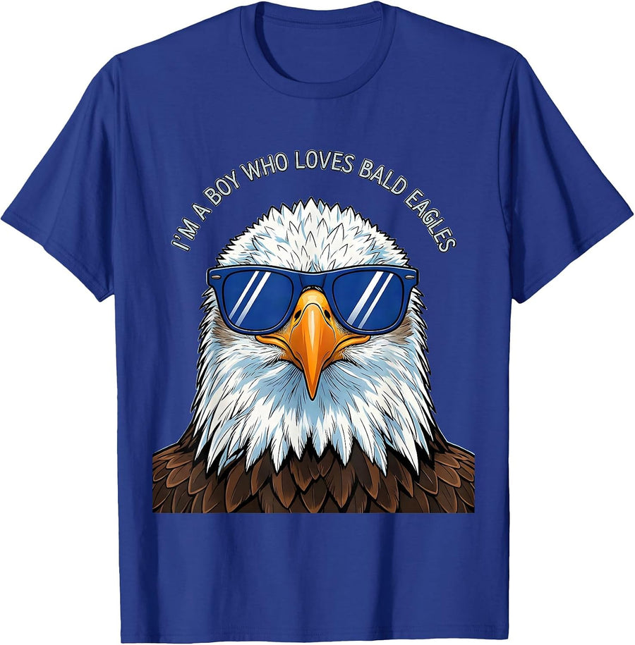 I'm A Boy Who Loves Bald Eagles Funny Bird Lover Humor T-Shirt - Royal Blue