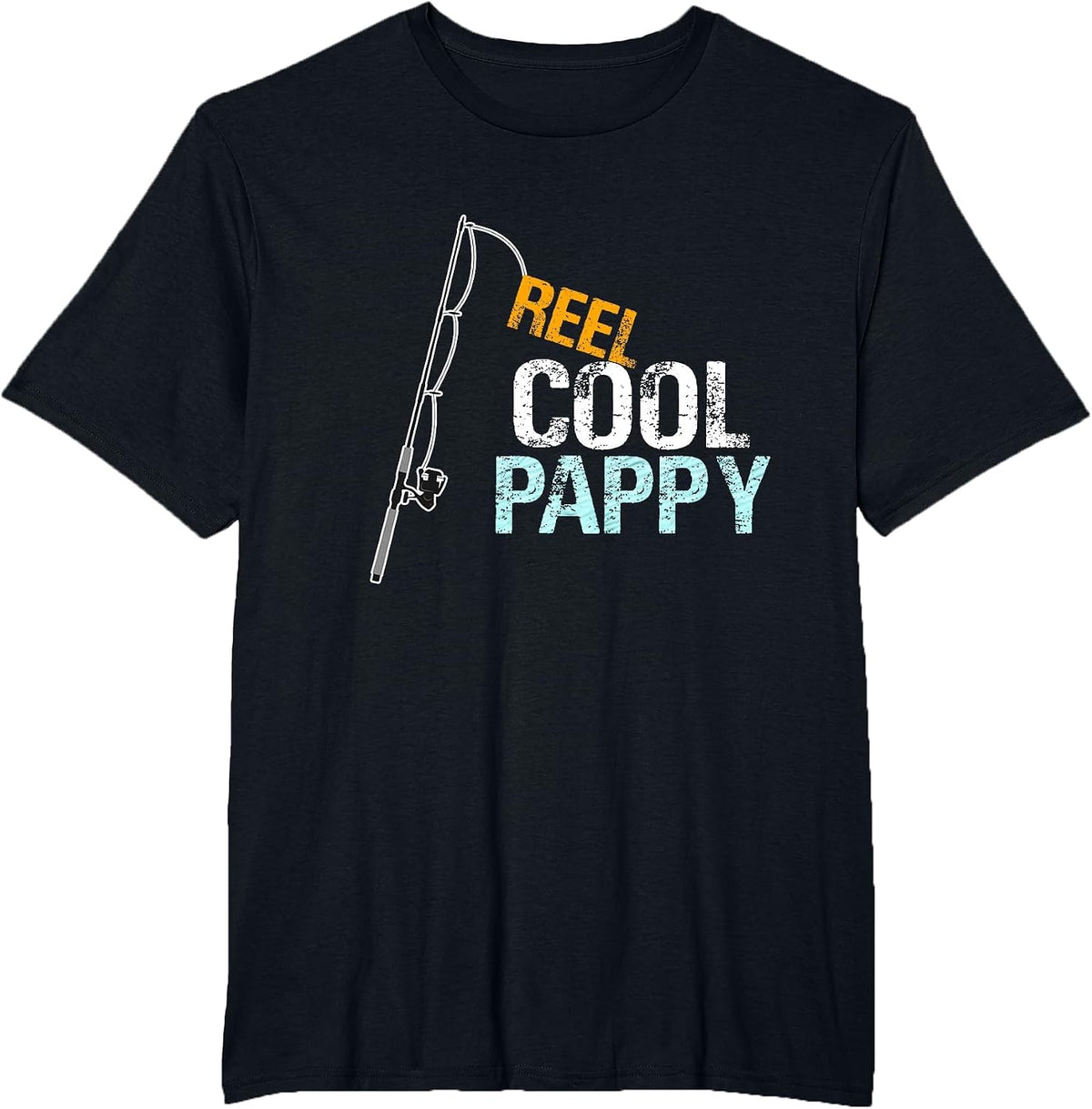 Reel Cool Pappy Fishing Grandfather Grandpa T-Shirt - Black