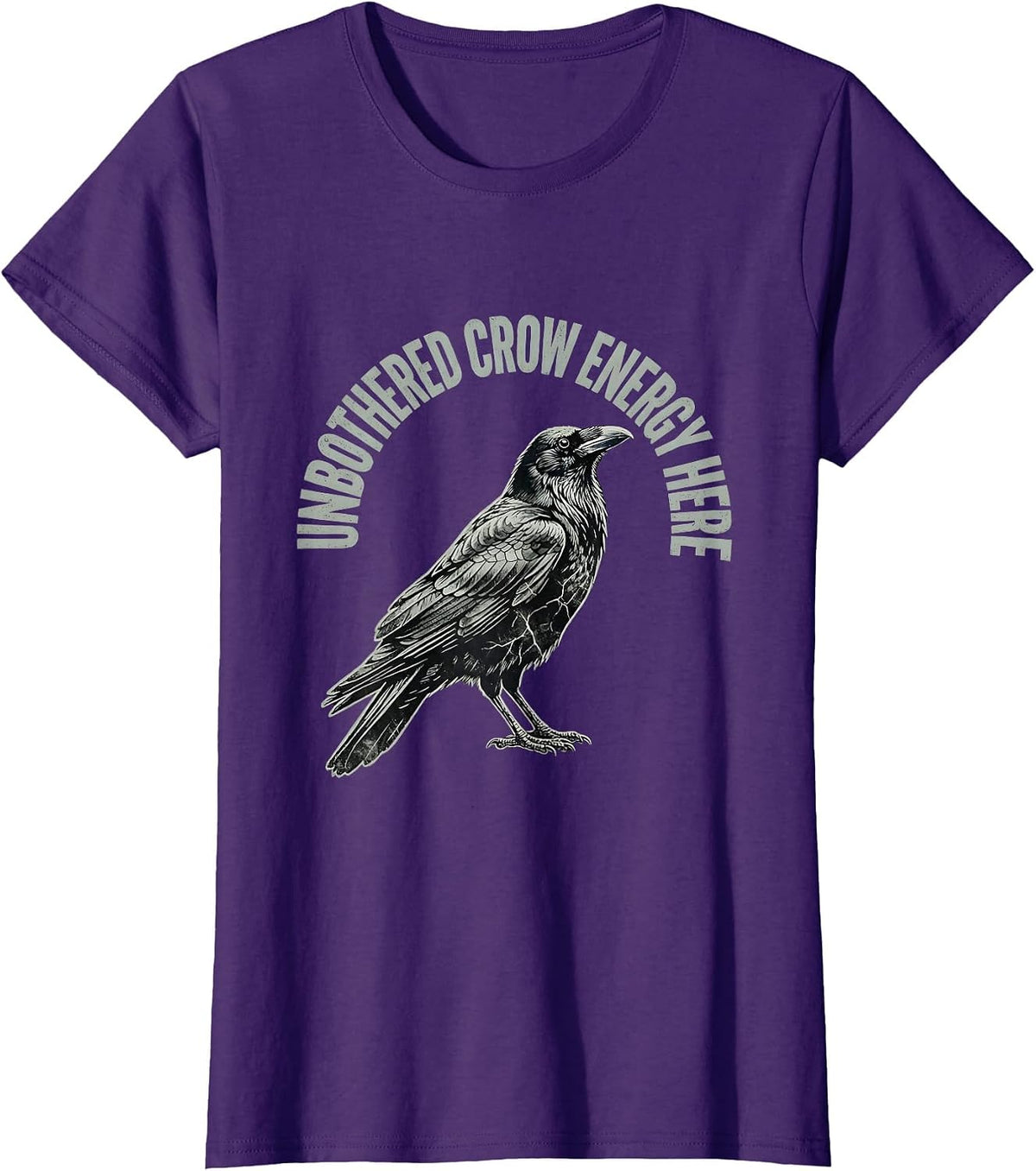 Women's Unbothered Crow Energy Attitude Design T-Shirt - Purple