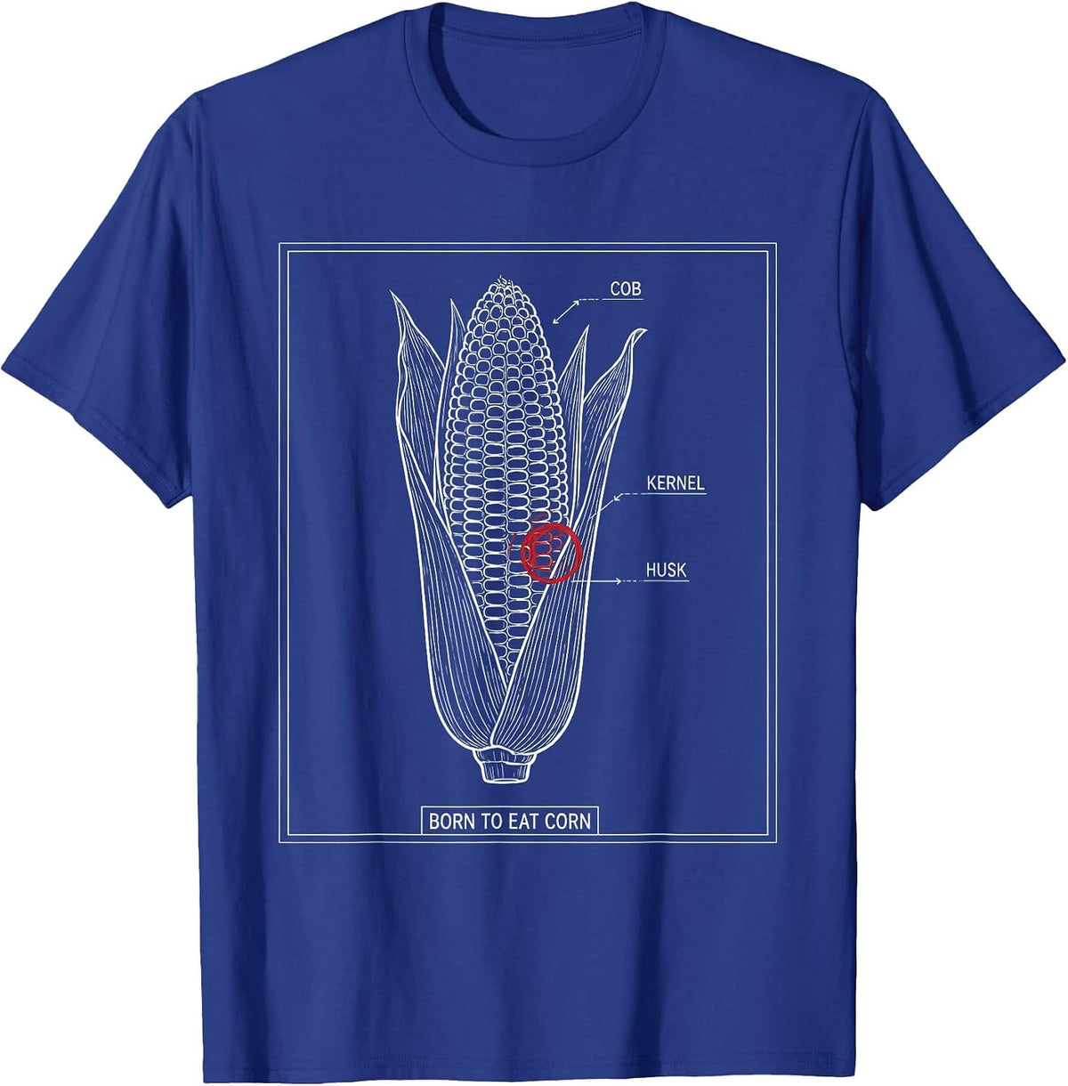Born to Eat Corn Funny Corn Lover Design T-Shirt - Royal Blue