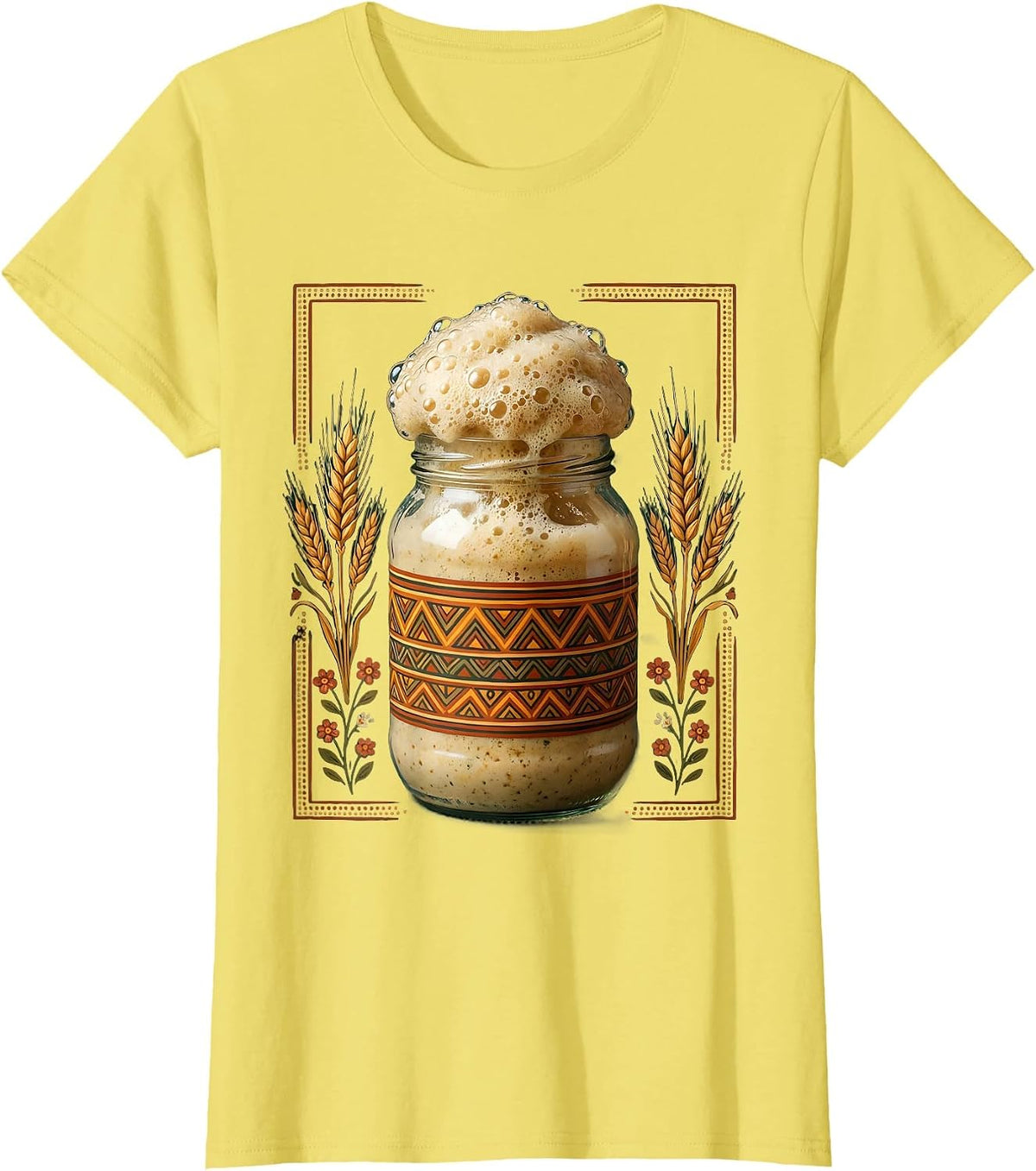 In My Sourdough Era Bubbling Starter Jar T-Shirt - Lemon Yellow