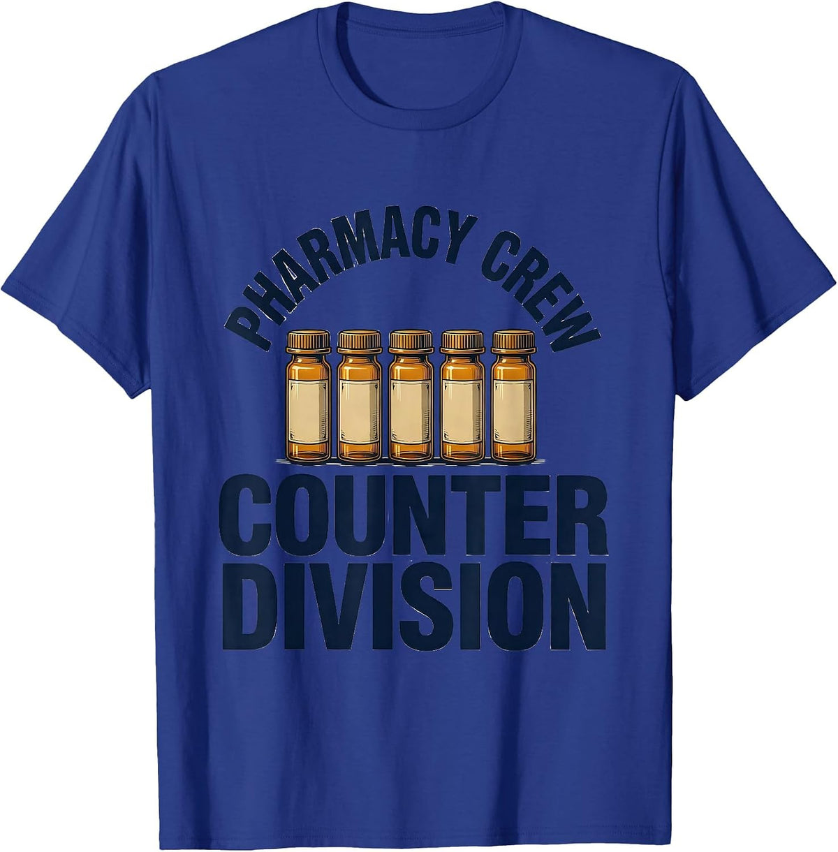 Men's Pharmacy Crew Counter Division Funny Pharmacy Tech Gift T-Shirt - Royal Blue