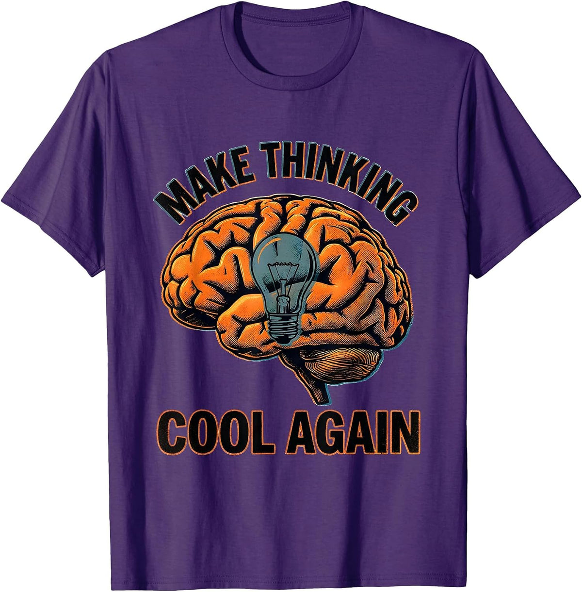 Men's Make Thinking Cool Again Graphic Design T-Shirt - Purple
