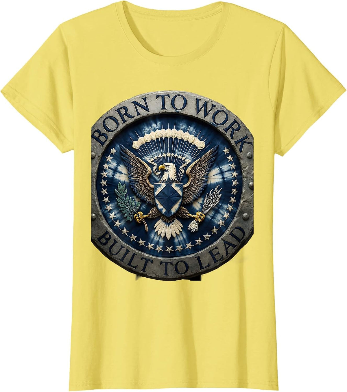 Born to Work Built to Lead President Pride Design T-Shirt - Lemon Yellow