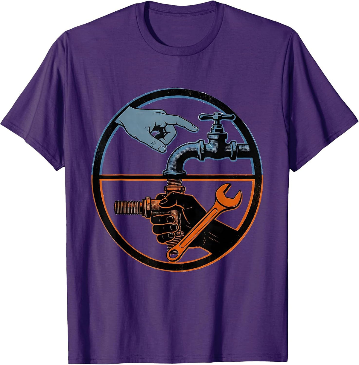 Men's Sealed Valve Plumber Trade Humor Dad Joke T-Shirt - Purple