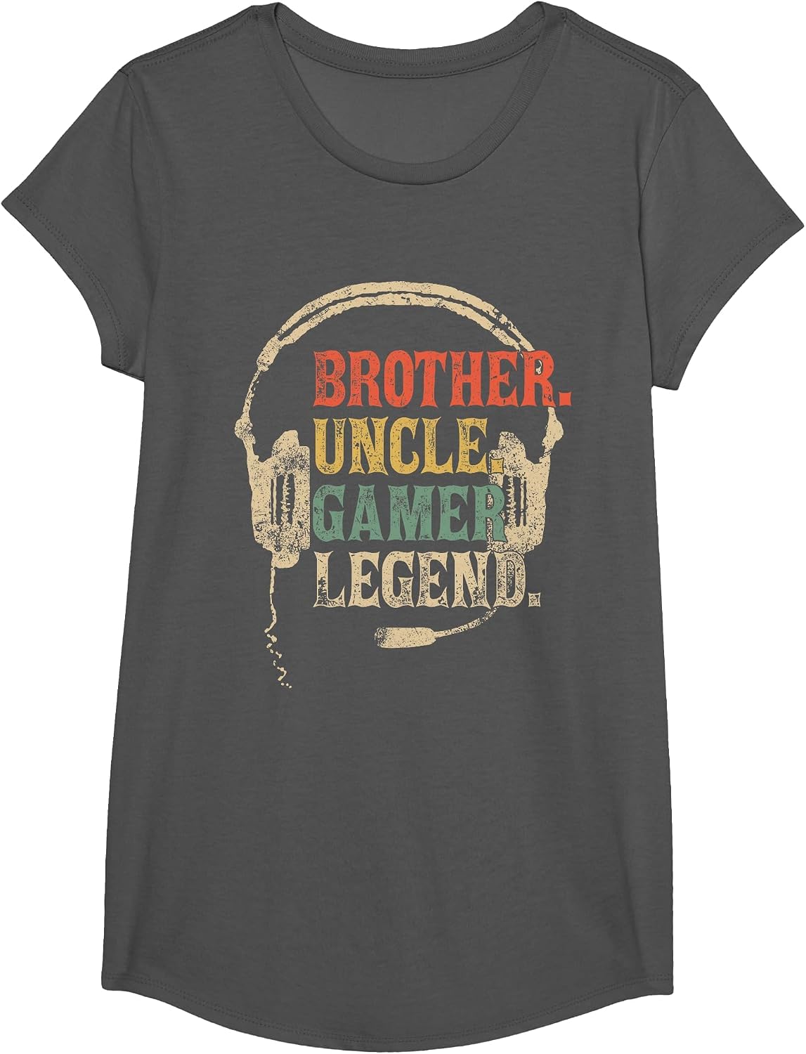 Funny Gamer Brother Uncle Gaming Legend Vintage Video Game T-Shirt - Girls Asphalt Grey