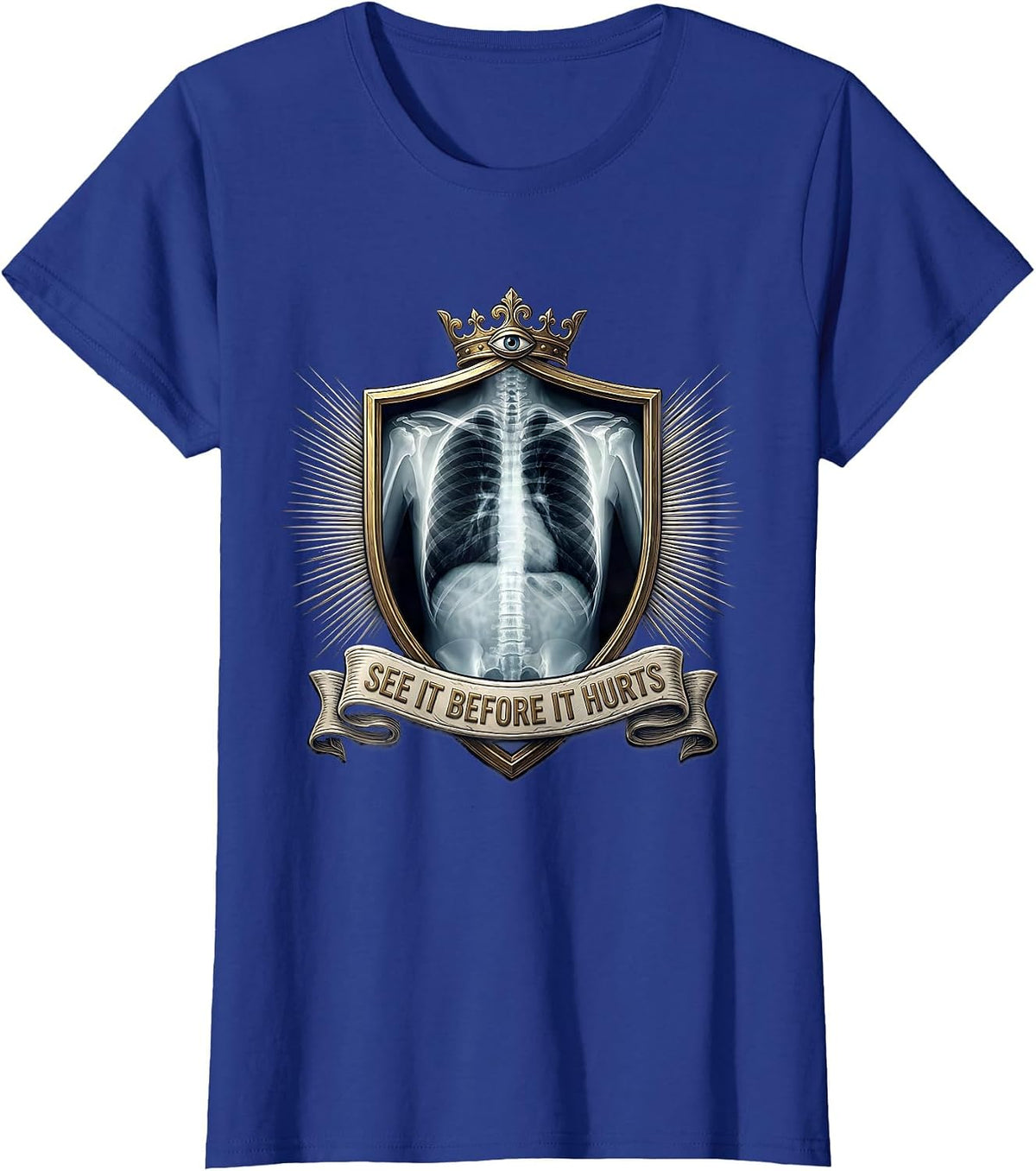 Women's See It Before It Hurts Radiology Design T-Shirt - Royal Blue