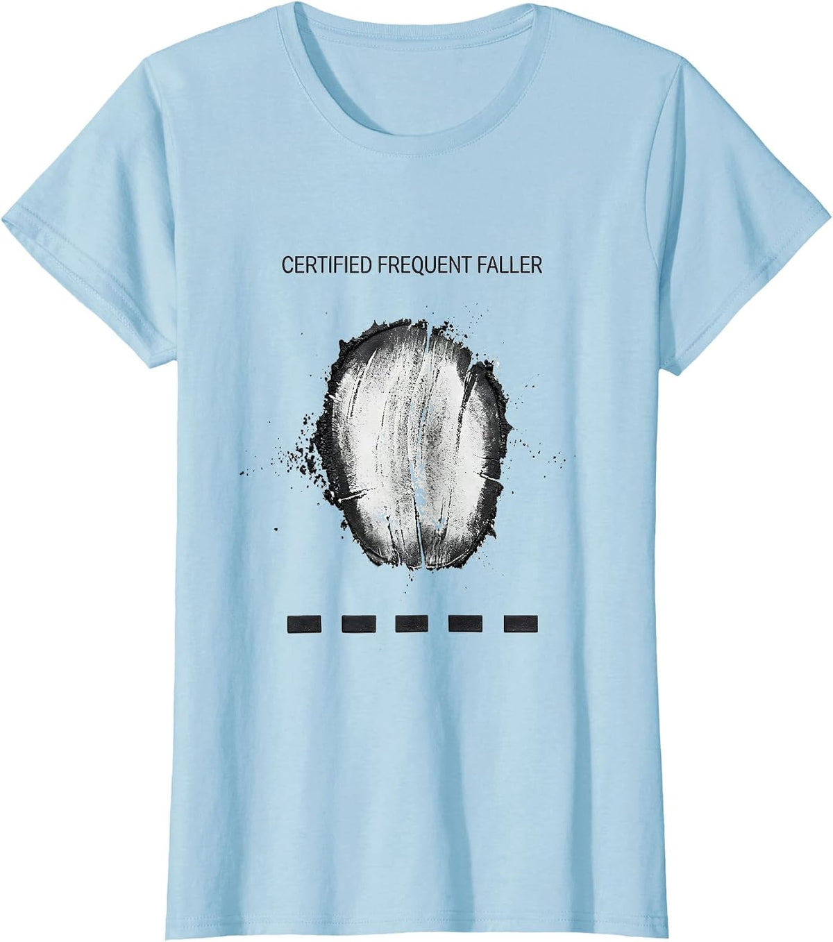 Women's Certified Frequent Faller Funny Rock Climbing Bouldering T-Shirt - Baby Blue