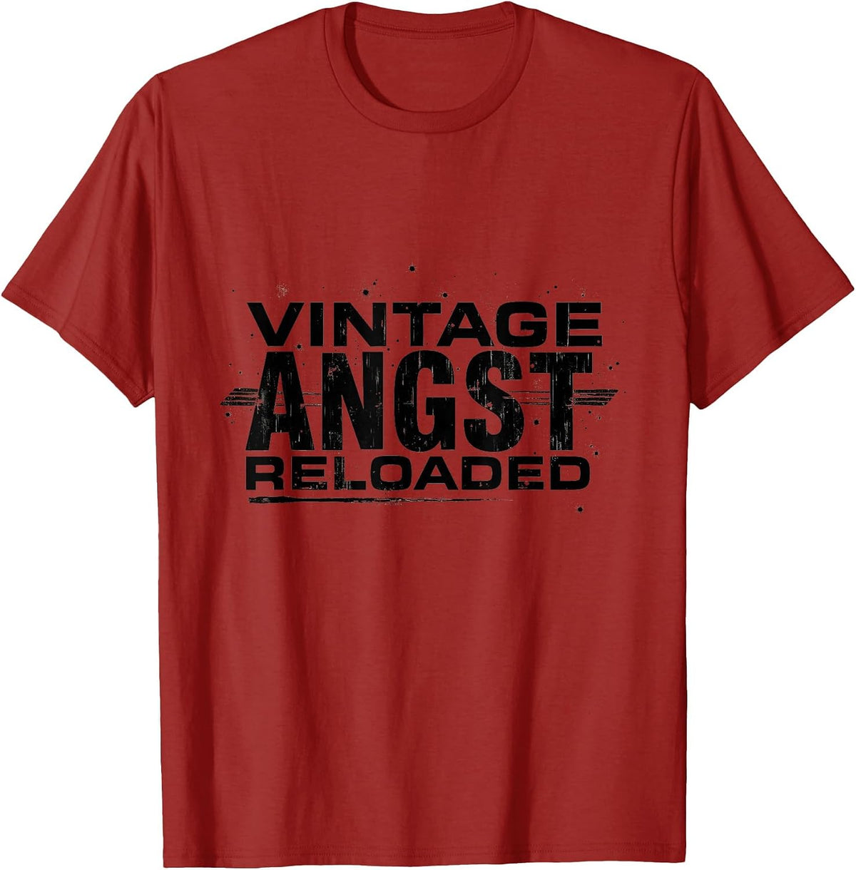 Vintage Angst Reloaded Grunge Design T-Shirt - Cranberry Red