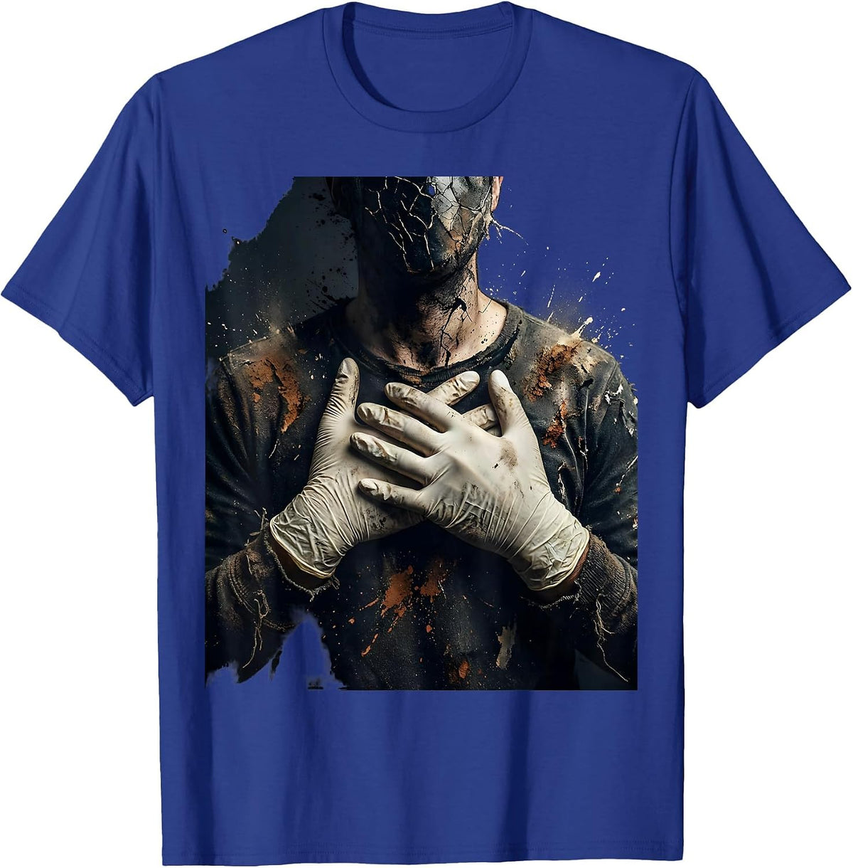 Men's EMT Chest Compressions CPR Rescue Graphic T-Shirt - Royal Blue