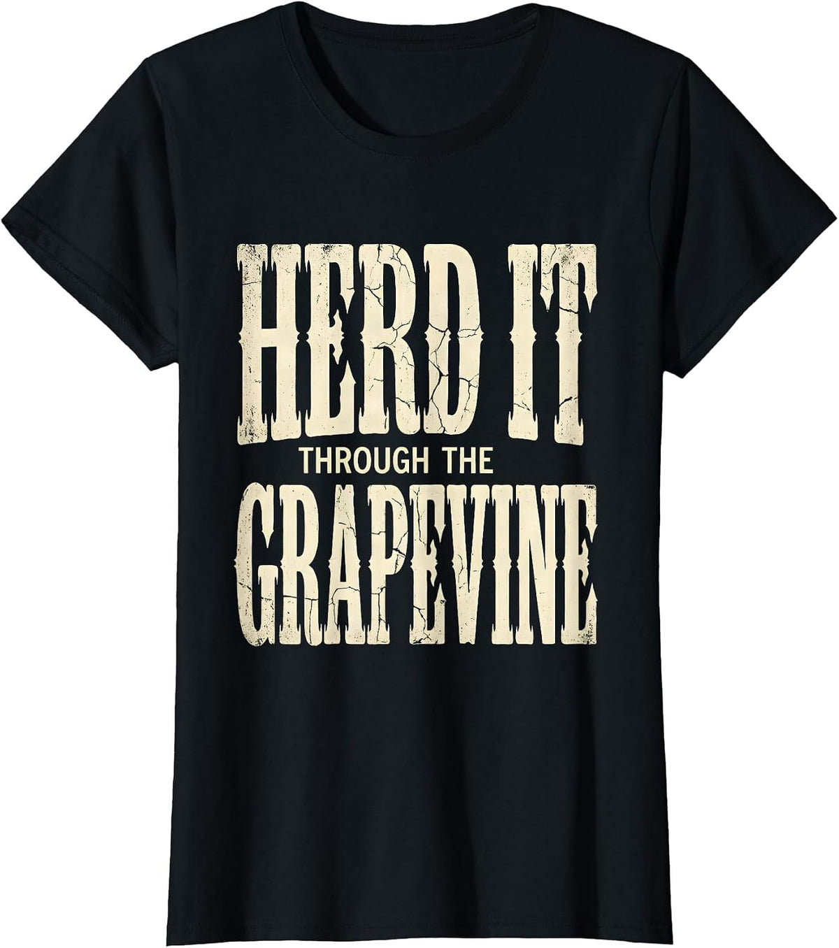 Herd It Through The Grapevine Goat Design T-Shirt - Black