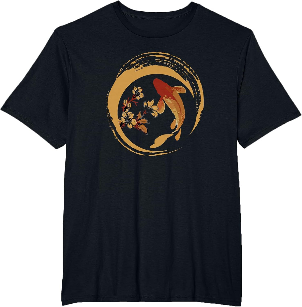 Koi Fish Japanese Koi Carp Cherry Blossom Sakura Nishikigoi T-Shirt - Black