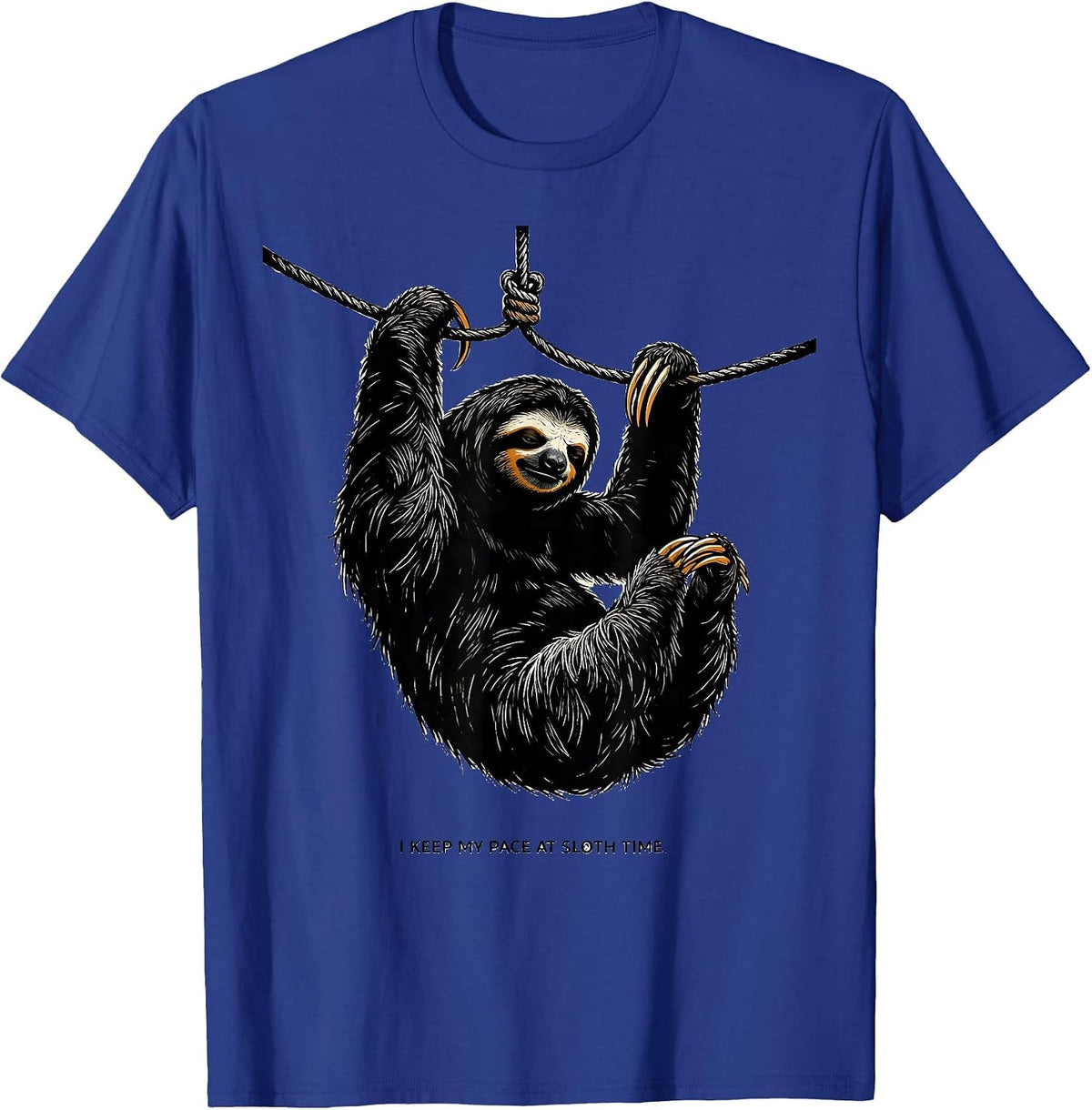 Men's I Keep My Pace At Sloth Time Funny Sloth Lover Humor T-Shirt - Royal Blue