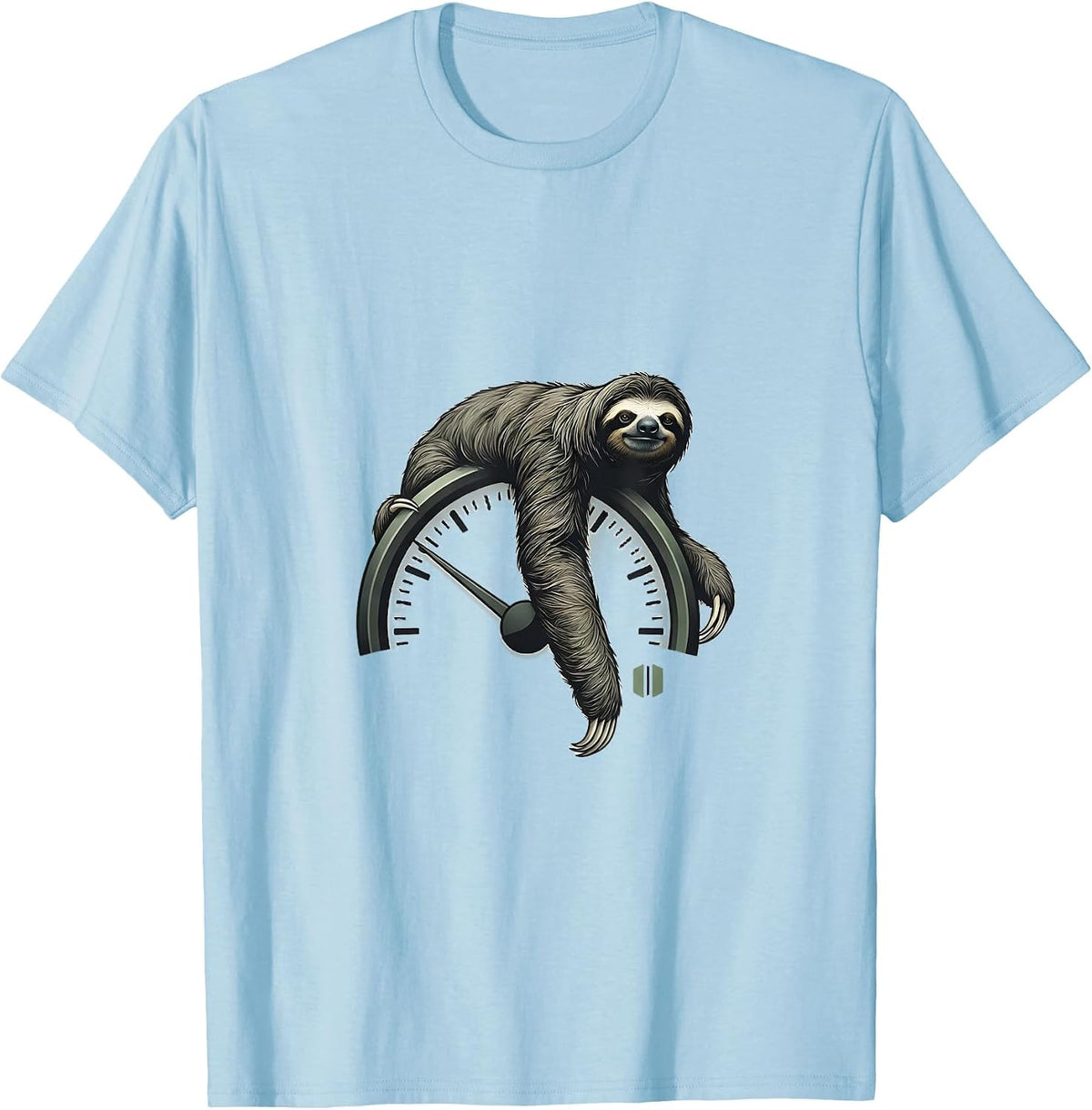 Men's Calm Sloth Speedometer Minimalist Funny Gift T-Shirt - Baby Blue
