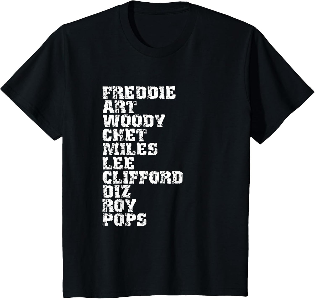 Famous Influential Jazz Trumpet Players List T-Shirt - Black