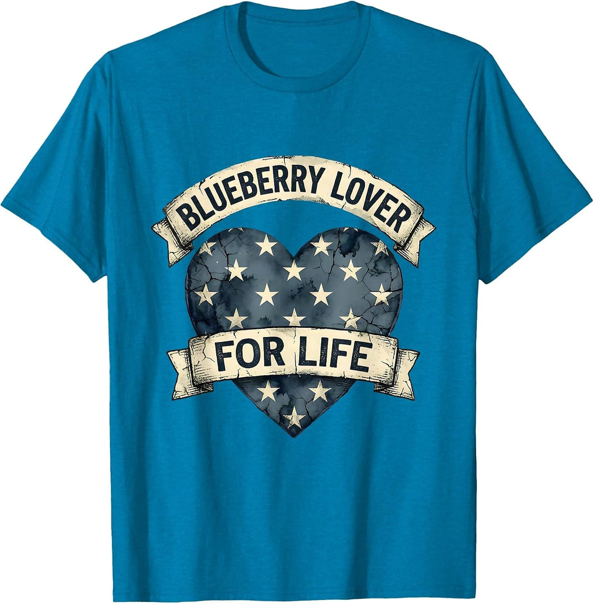 Blueberry Lover For Life Fruity Design T-Shirt - Sapphire Blue
